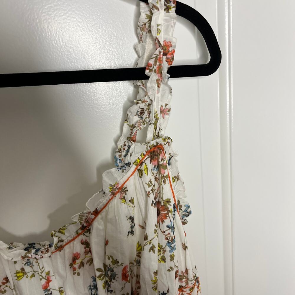 Anthropologie Floral Midi Dress - Cream and Red - Picture 8 of 11